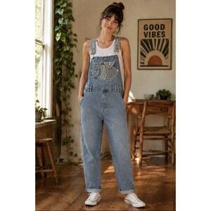 Overalls Denim TOPAZ Y2K Jeans Size Medium Blue Straight Classic